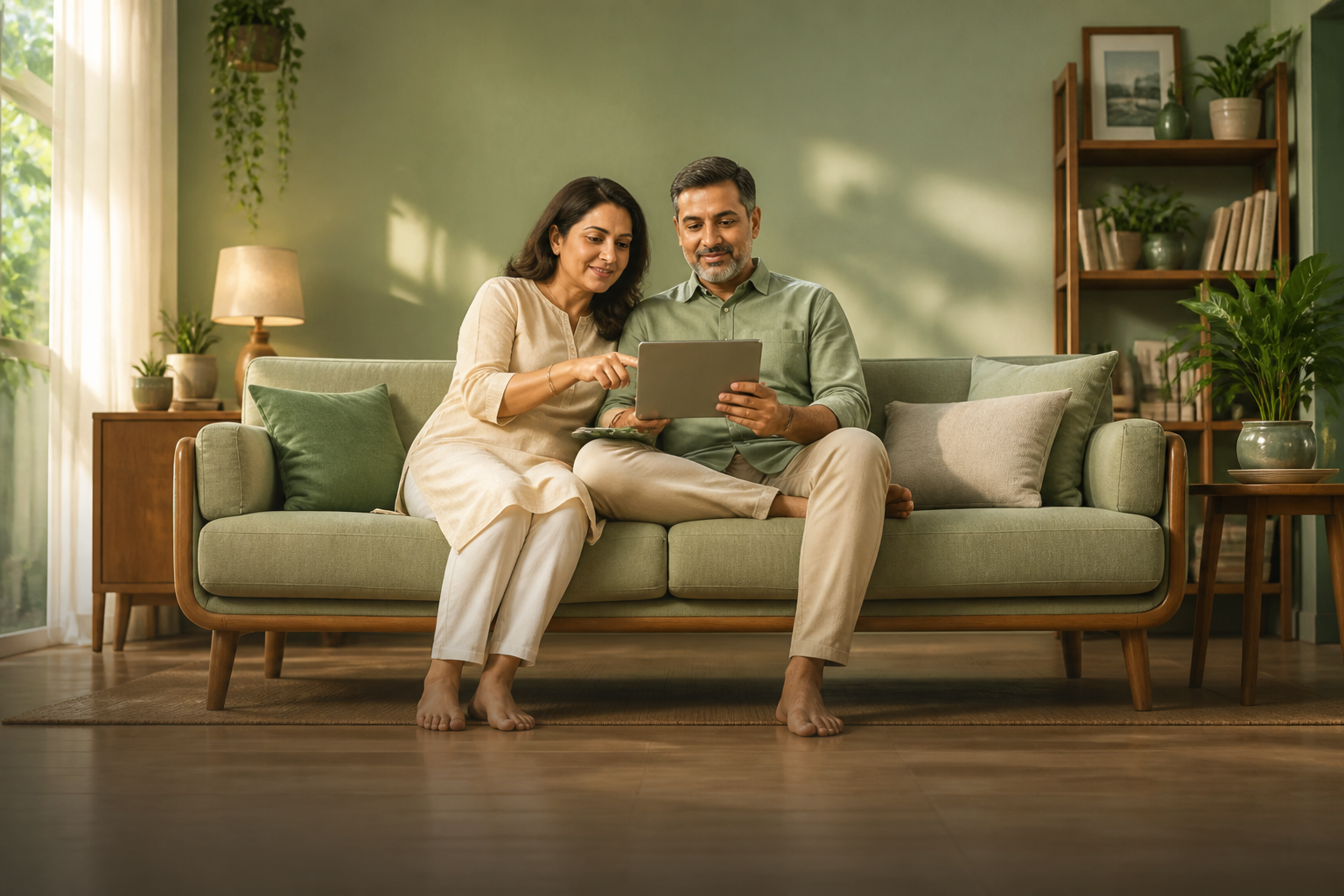 Person calmly managing NPS on a single device at home